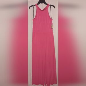 VINCE CAMUTO WOMEN’S PINK WIDE LEG HALTER NECK JUMPSUIT SIZE (M)-NWT $118
